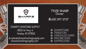 Diseño de Tarjeta de Presentación por Venus L. Penaflor para Sharp's Shooting Supply | Diseño #3571712