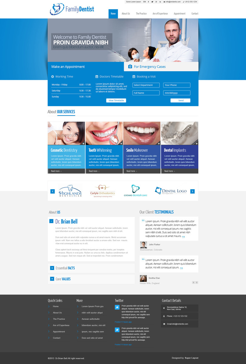 Diseño Web por SuperLayout para Brian Bell, DDS | Diseño #3578115