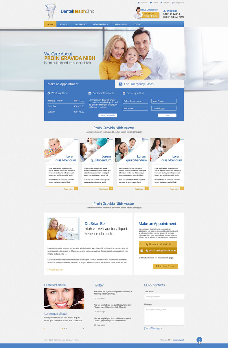Web Design by SuperLayout for Brian Bell, DDS | Design #3578116