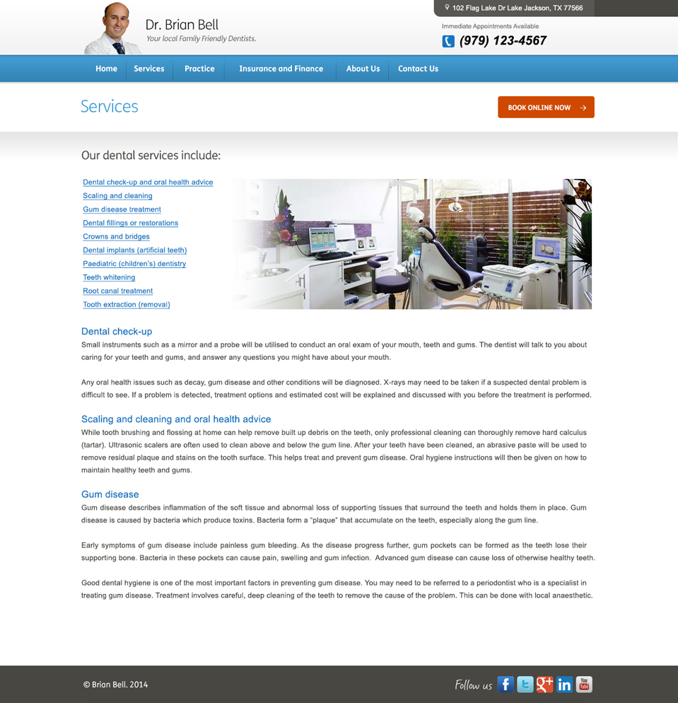 Building Web Design for Brian Bell, DDS by Ideal Design | Design #3587563