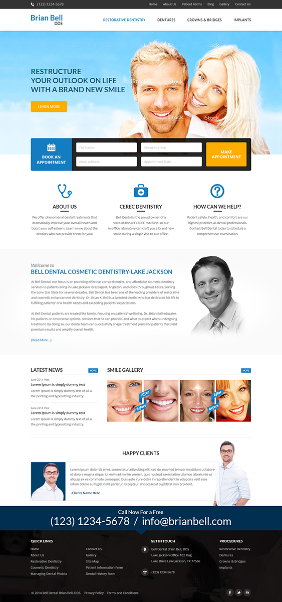 Web-Design von Mayank Patel für Brian Bell, DDS | Design #3592723