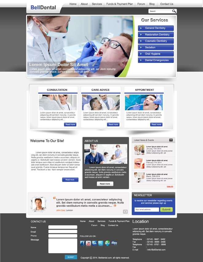 Web Design by DesignXyz for Brian Bell, DDS | Design #3738065
