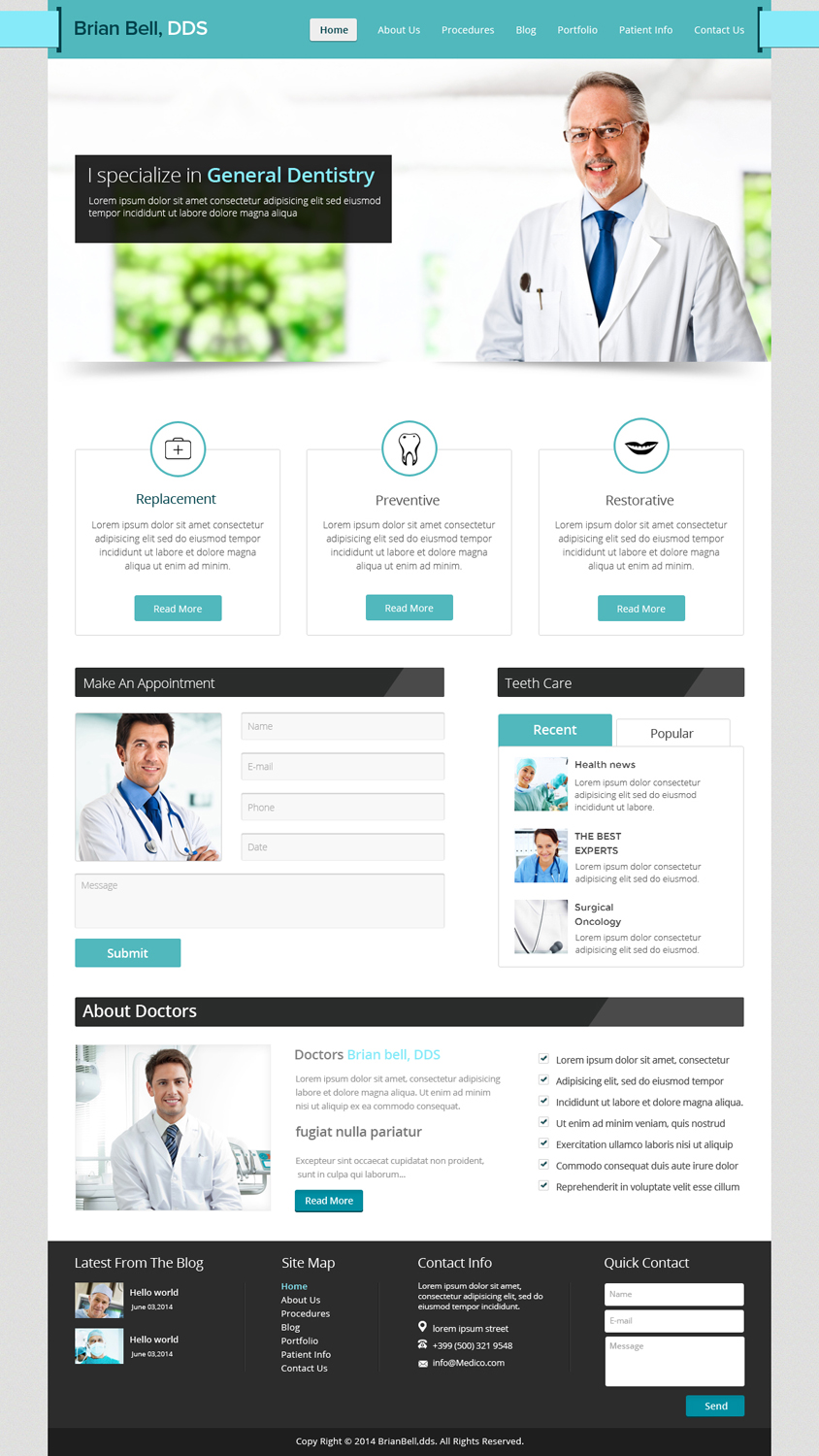 Web Design by OM for Brian Bell, DDS | Design #3589292