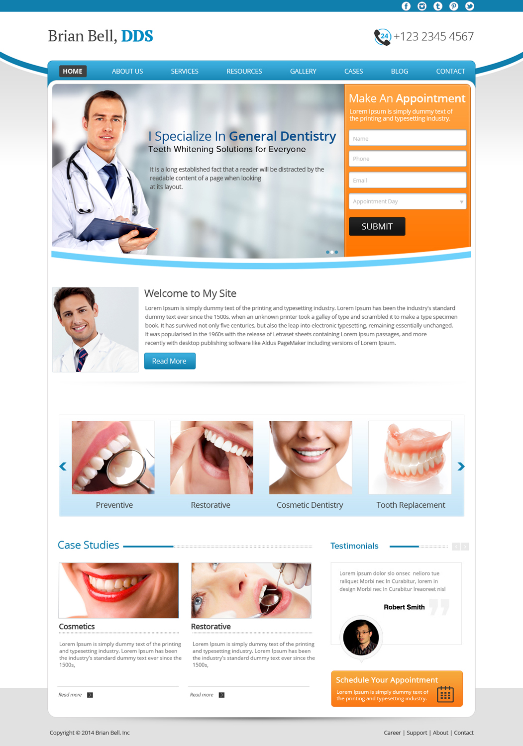 Web Design by OM for Brian Bell, DDS | Design #3589295