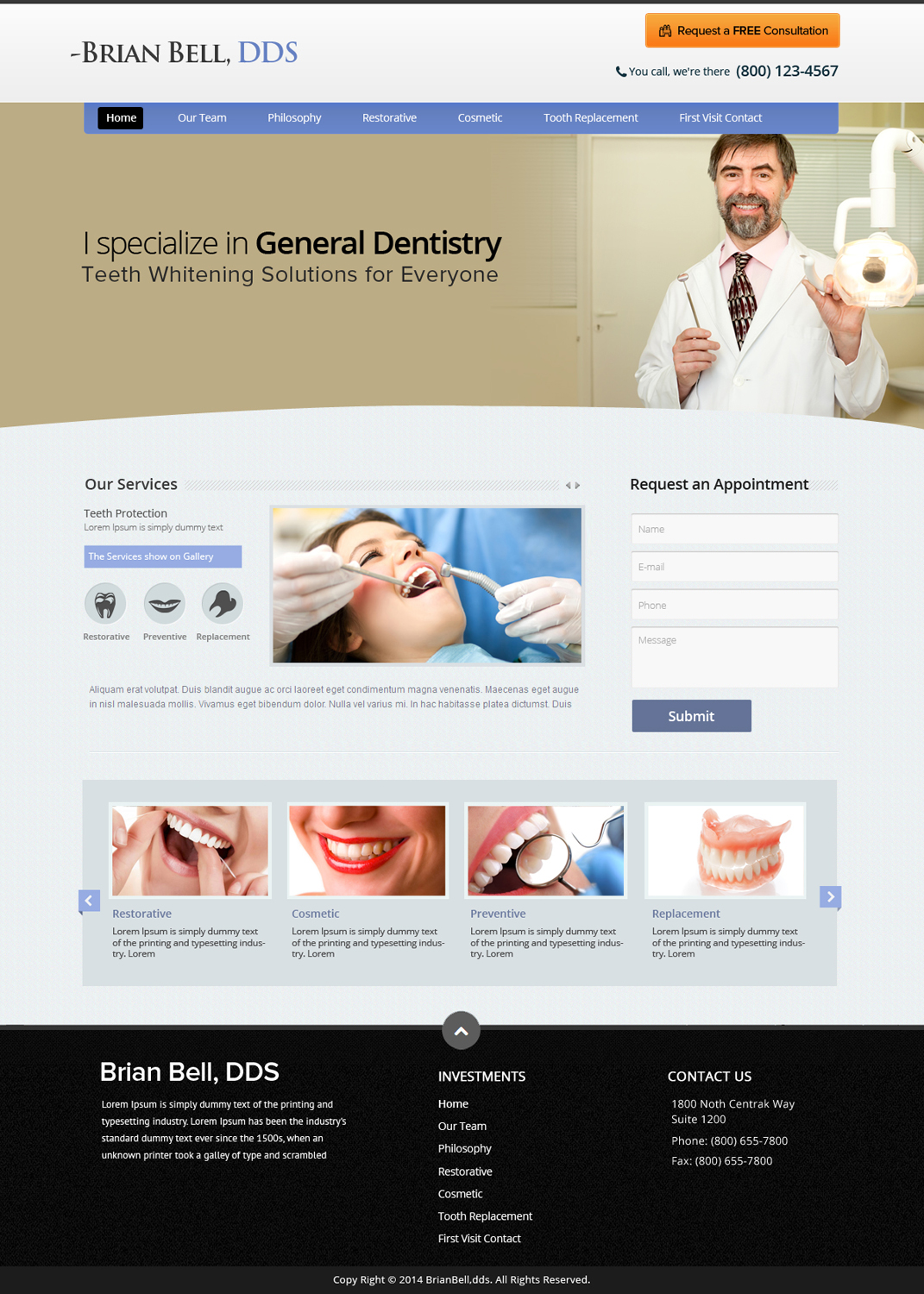 Web Design by OM for Brian Bell, DDS | Design #3596830