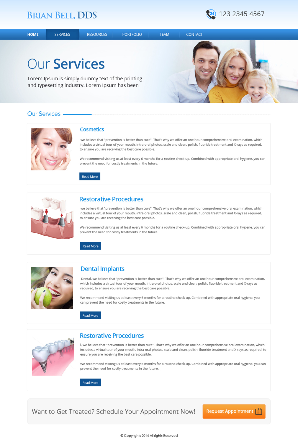 Web Design by OM for Brian Bell, DDS | Design #3688966