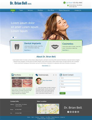 Web Design par Sbss pour Brian Bell, DDS | Design : #3620611