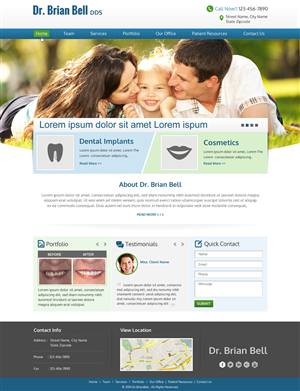 Web Design par Sbss pour Brian Bell, DDS | Design : #3620613