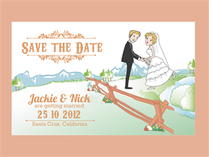 Jackie & Nick's Save the Date Illustration: Mountain Wedding | Illustration Design by Grace A