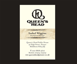 Design de Carte de Visite par see why pour Queen's Head | Design : #3675705