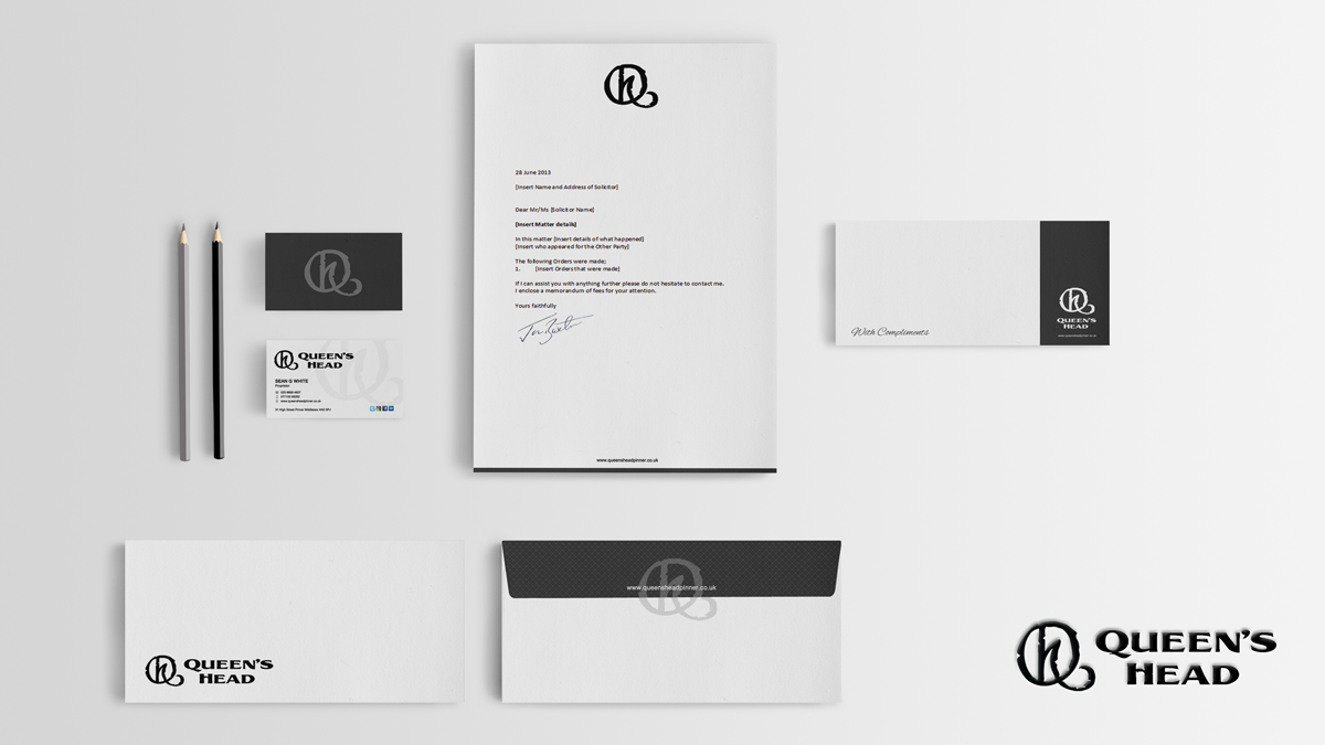 Business Card Design by Sarah Mathews for Queen's Head | Design #3567360