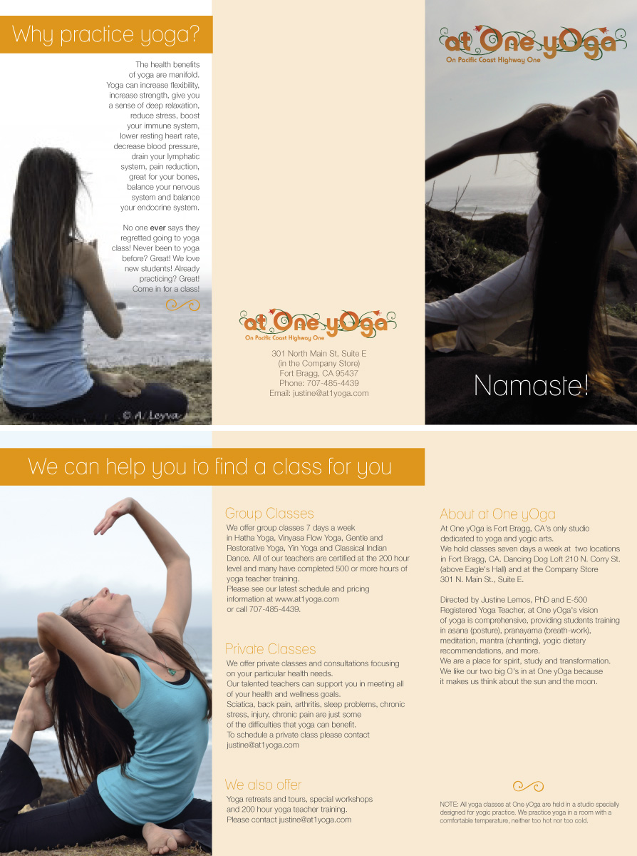 Diseño de Impresos por Freelas para at One yOga | Diseño #3597529