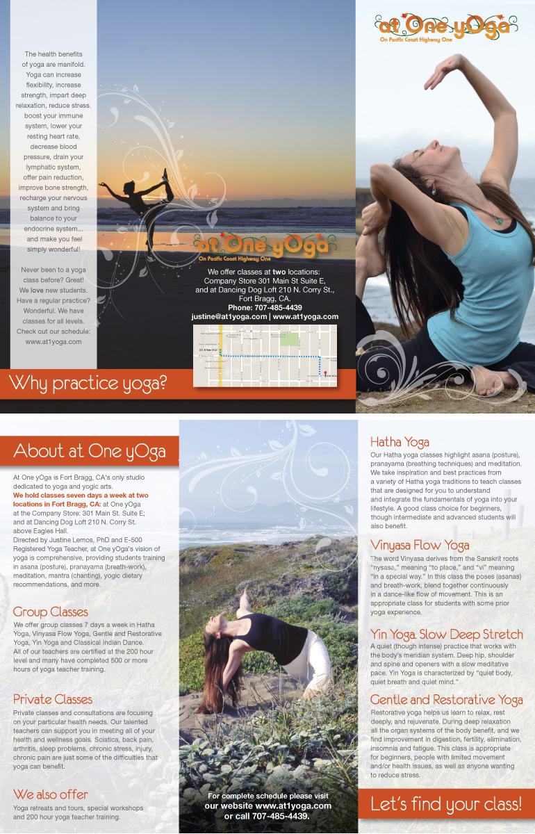 Diseño de Impresos por Freelas para at One yOga | Diseño #3654846