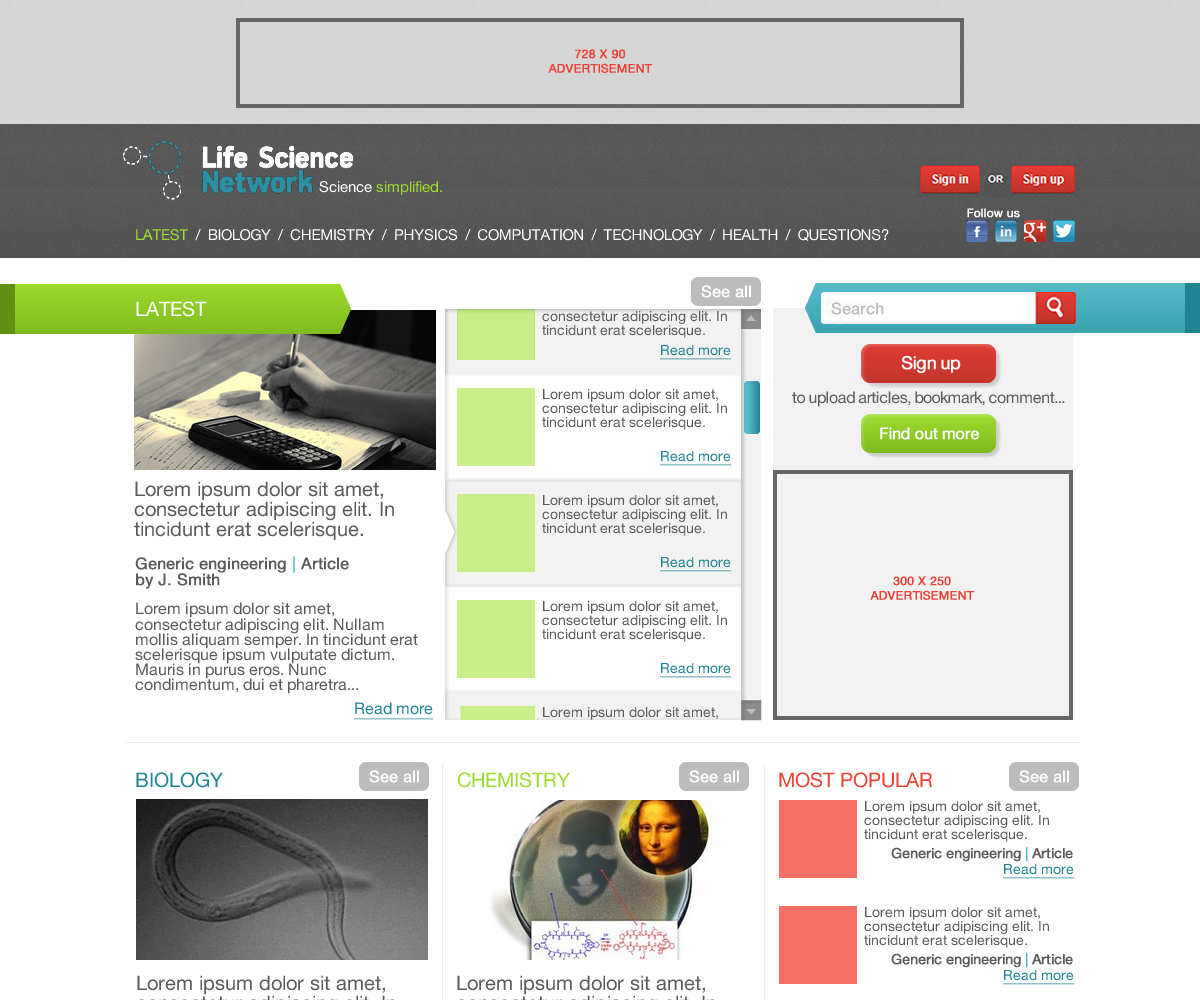 Web Design by AlainLim for Life Science Network gGmbH | Design #3628621