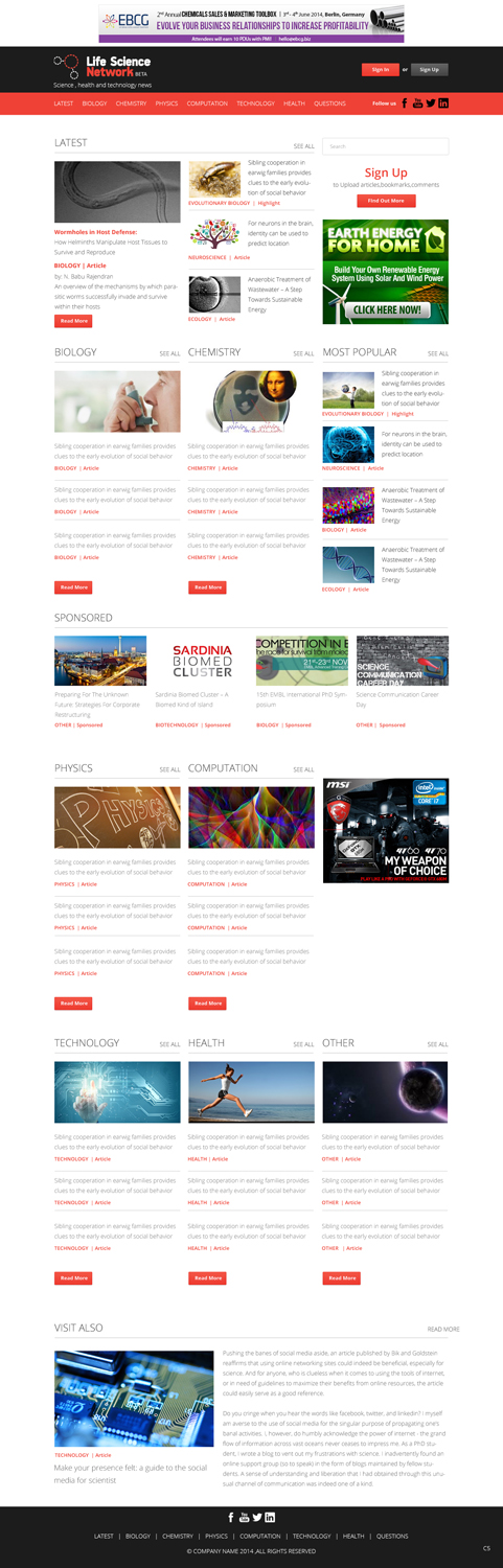 Web Design by pb for Life Science Network gGmbH | Design #3578580
