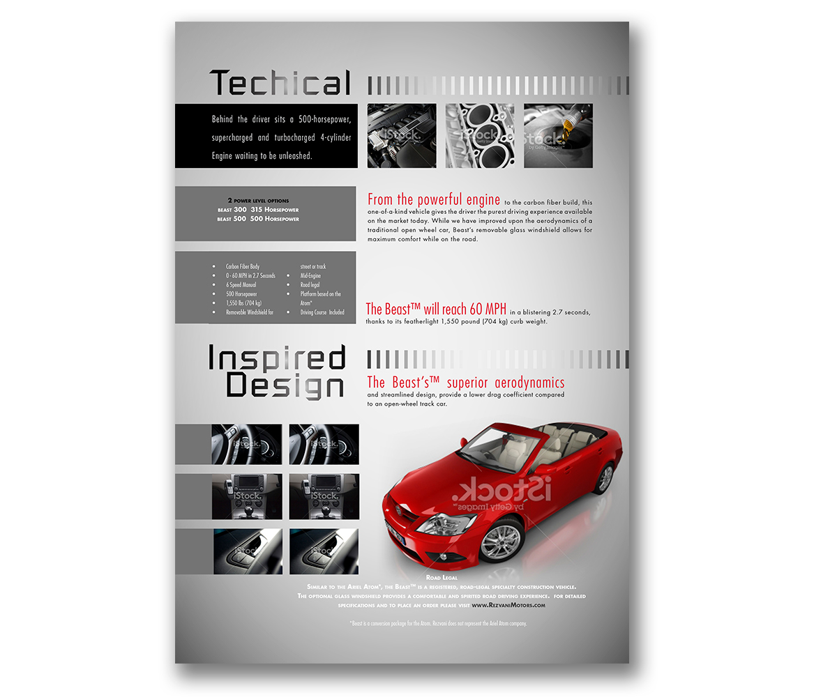 Brochure Design by Dejuner for Rezvani Motors | Design #3586658