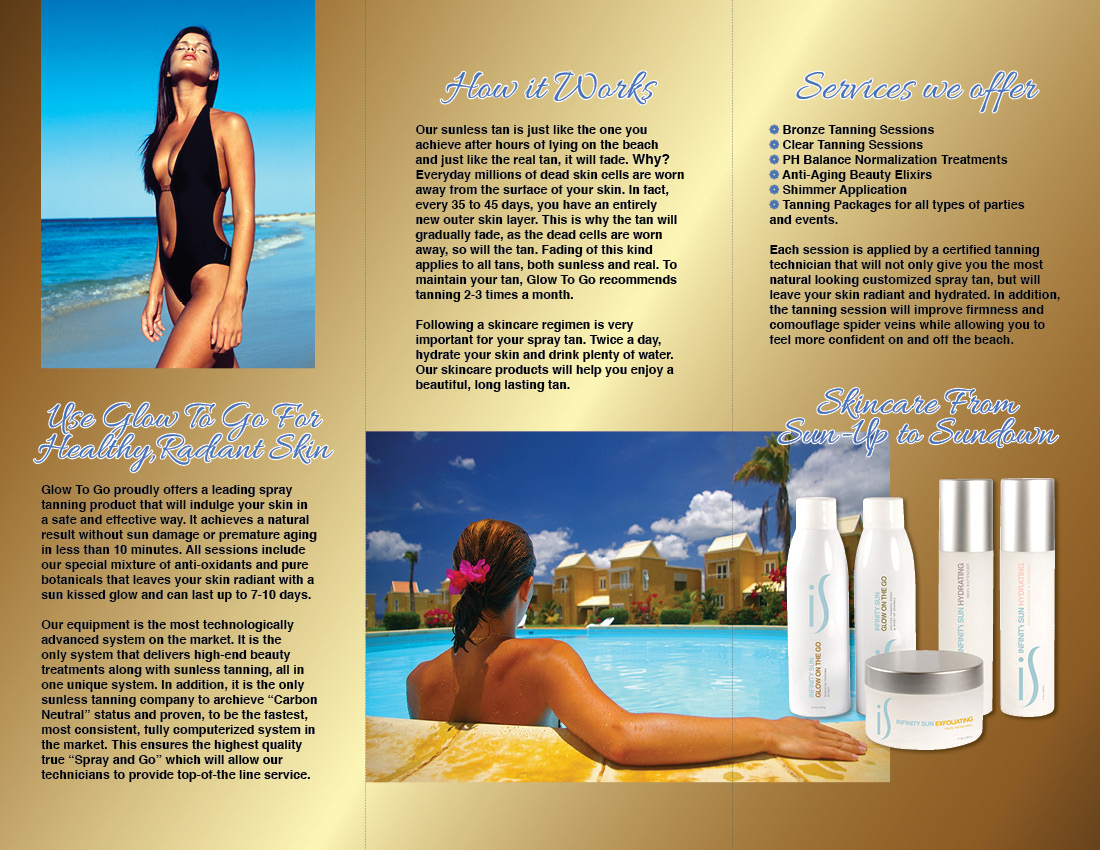 Diseño de Brochure por PAS-CREATIVE para Glow To Go | Diseño #3611340