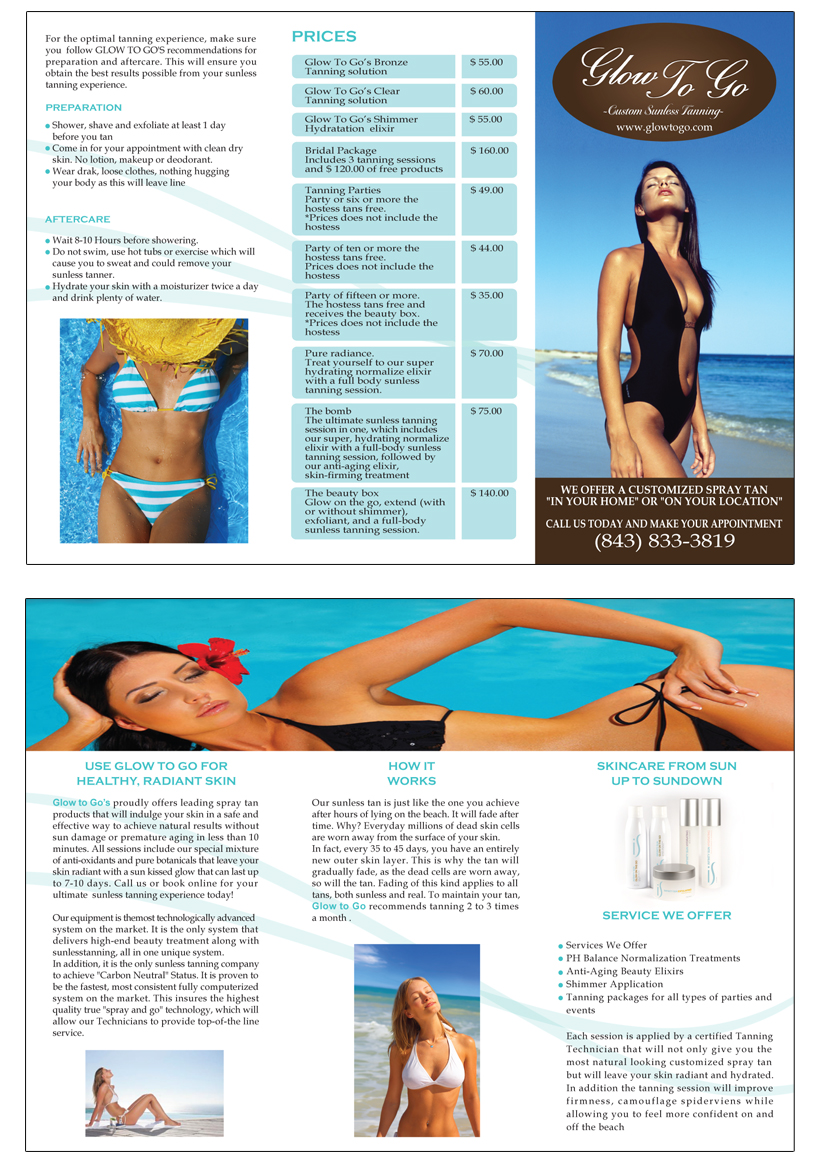 Brochure Design by Maden for Glow To Go | Design #3576836