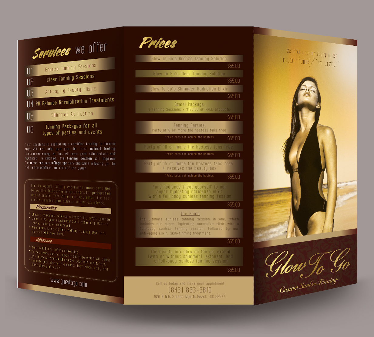 Brochure Design by chuisaccs1217 for Glow To Go | Design #3604066