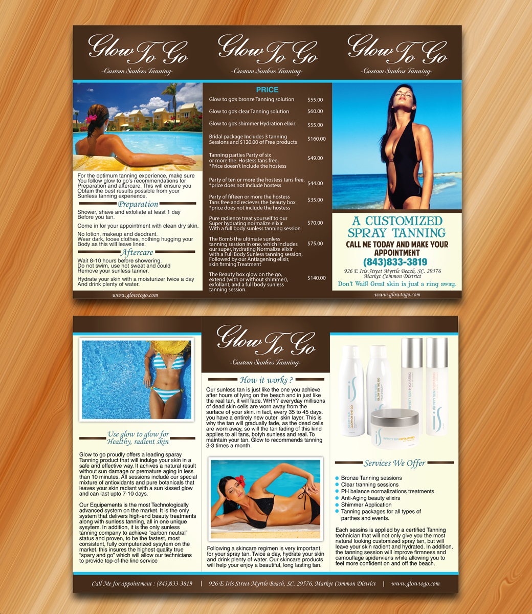 Brochure Design by Sarmishtha Chattopadhyay_loginchange for Glow To Go | Design #3586404