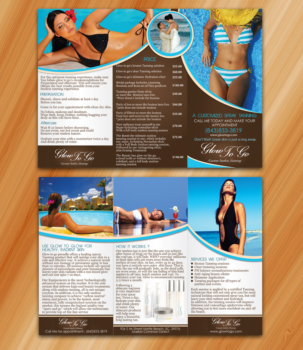 Brochure Design by Sarmishtha Chattopadhyay_loginchange for Glow To Go | Design #3591109