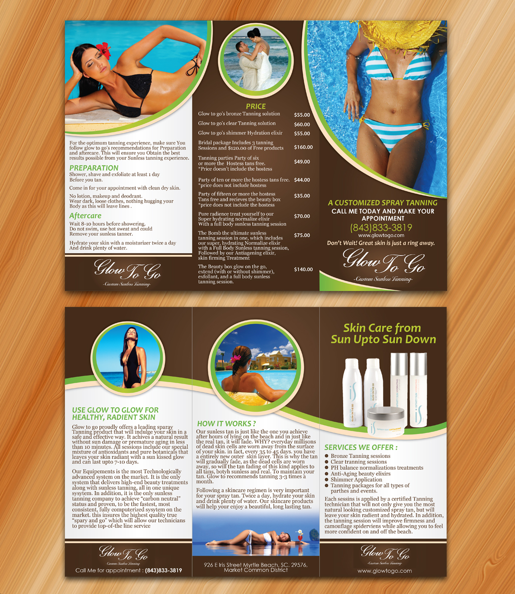 Brochure Design by Sarmishtha Chattopadhyay_loginchange for Glow To Go | Design #3591567