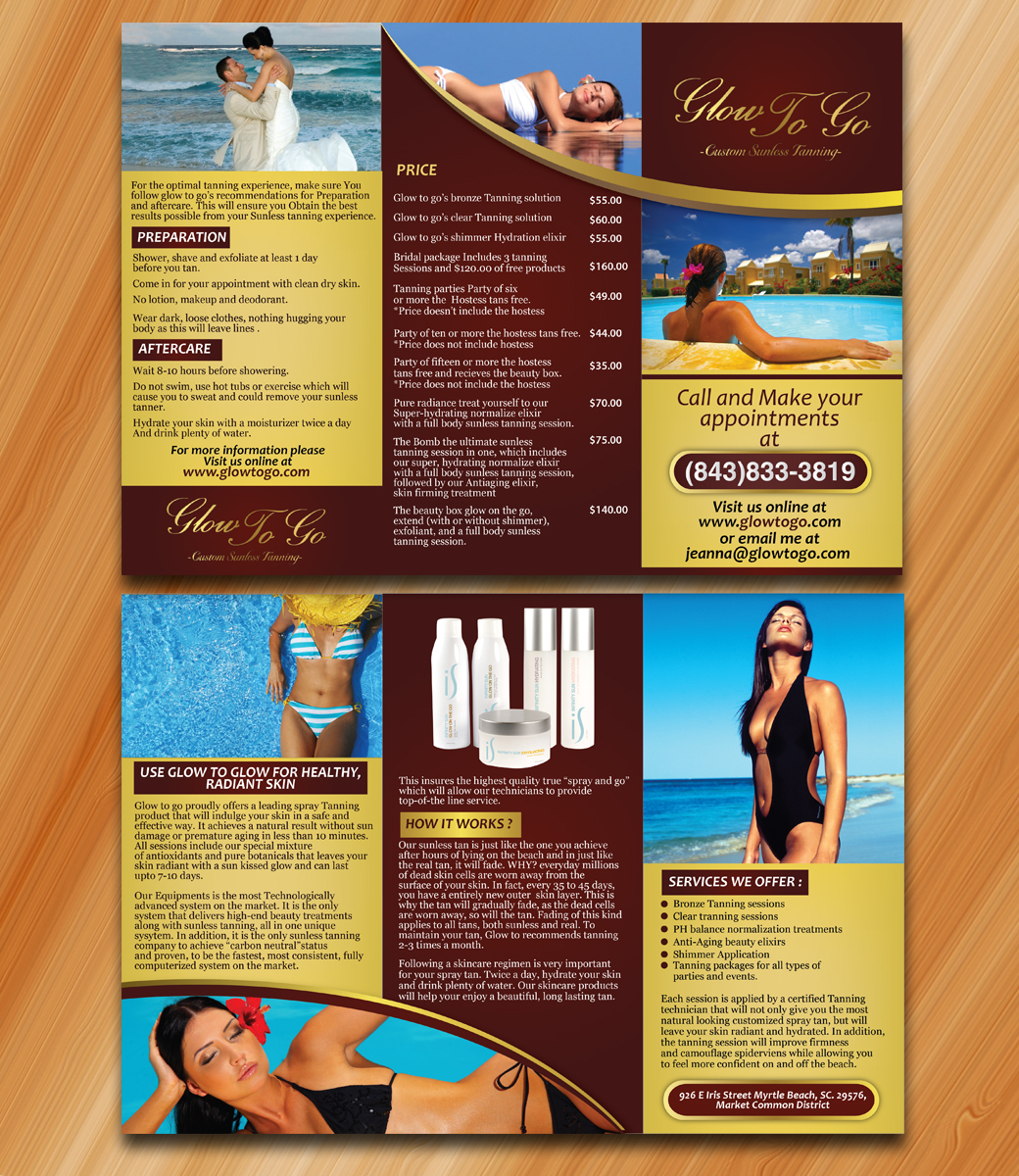 Brochure Design by Sarmishtha Chattopadhyay_loginchange for Glow To Go | Design #3604215