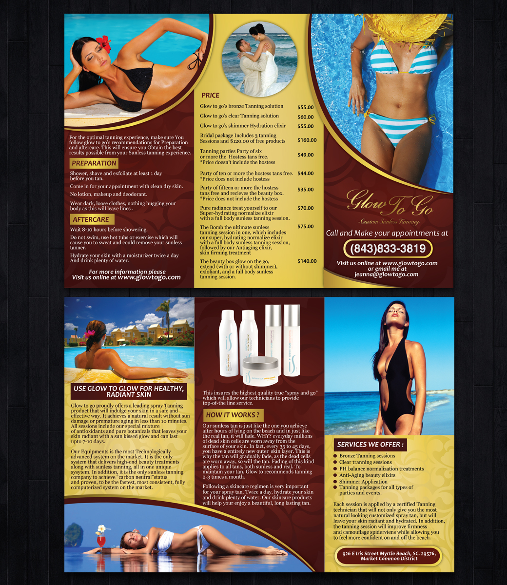 Brochure Design by Sarmishtha Chattopadhyay_loginchange for Glow To Go | Design #3605406