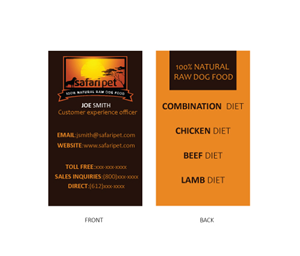 Safari Pet Business Card | Business Card Design by lavinia