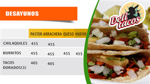 Deli Tacos Digital Menu Boards  | Menu Design by Jenn Smith