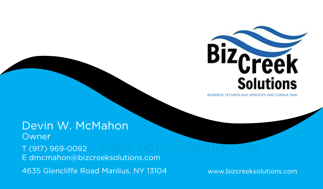Visitenkarten-Design von 6pm Designs für BizCreek Solutions | Design #3605060