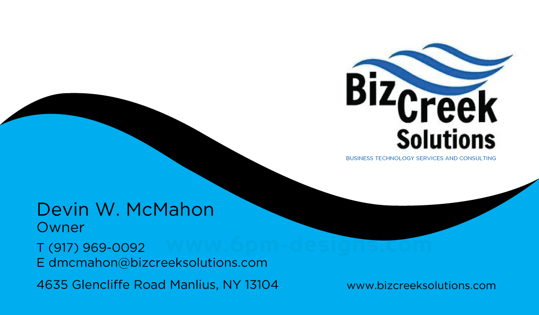 Diseño de Tarjeta de Presentación por 6pm Designs para BizCreek Solutions | Diseño #3605064