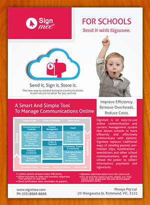 Signmee software service promotional flyer for customers (distributed at conference) | Brochure Design by Sbss