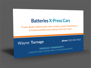 Business Card Design by  Artman for Batteries X-Press, LLC | Design: #3629230