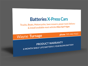 Business Card Design by  Artman for Batteries X-Press, LLC | Design: #3629251