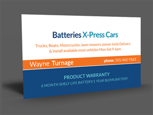 Business Card Design by  Artman for Batteries X-Press, LLC | Design: #3629254