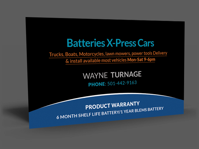 Business Card Design by  Artman for Batteries X-Press, LLC | Design #3629574