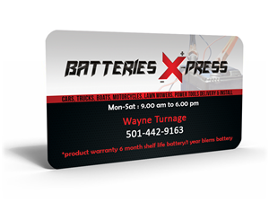 Business Card Design by Hardcore Design for Batteries X-Press, LLC | Design: #3639237
