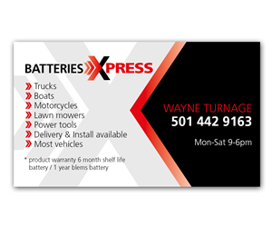 Business Card Design by Anna01 for Batteries X-Press, LLC | Design: #3584924