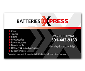 Business Card Design by Anna01 for Batteries X-Press, LLC | Design: #3585168