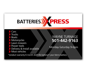 Business Card Design by Anna01 for Batteries X-Press, LLC | Design: #3585170