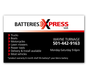 Business Card Design by Anna01 for Batteries X-Press, LLC | Design: #3585294