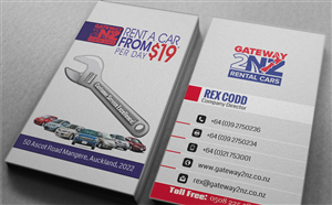 Business Card Design by iDesigners for Gateway 2 NZ Rental Cars Ltd | Design: #3608950