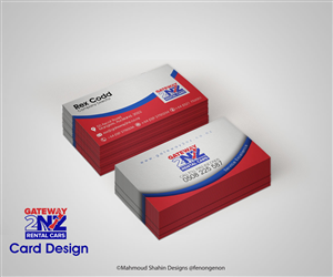 Business Card Design by Mahmoud Shahin for Gateway 2 NZ Rental Cars Ltd | Design: #3612797