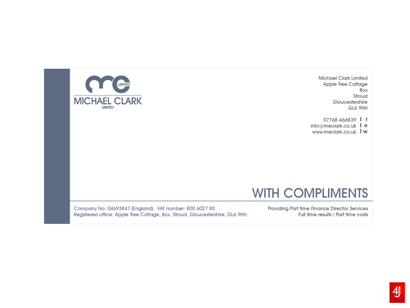 Schreibwaren-Design von Jason Farrell für Michael Clark Limited | Design #99280