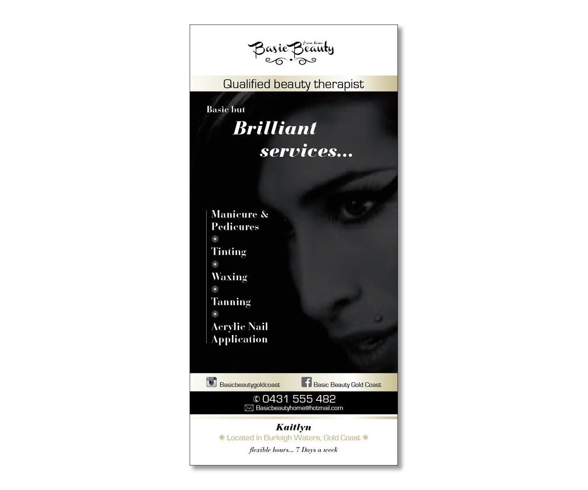 Flyer Design by Michele_co for Basic Beauty Gold Coast | Design #3602144