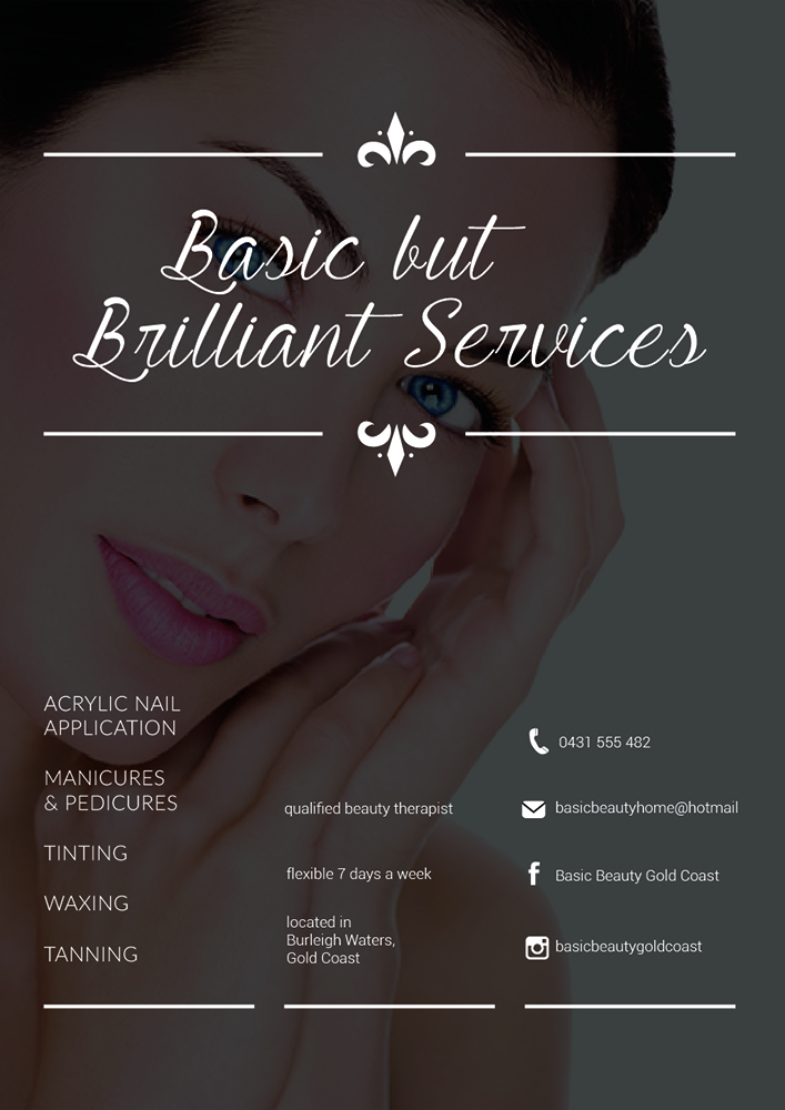 Flyer Design by d.lite for Basic Beauty Gold Coast | Design #3590834