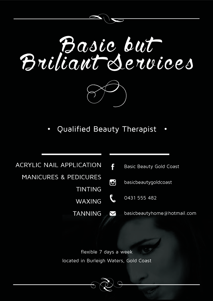 Flyer Design by d.lite for Basic Beauty Gold Coast | Design #3598657