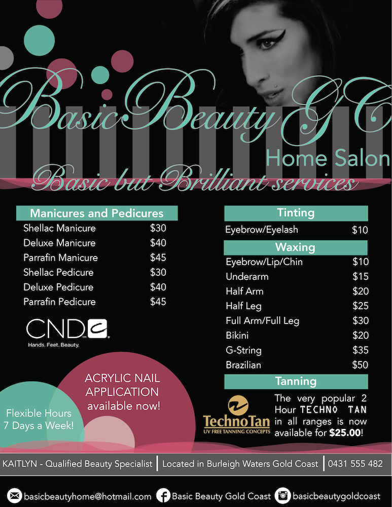 Flyer Design by Lightspeed Designs for Basic Beauty Gold Coast | Design #3591837