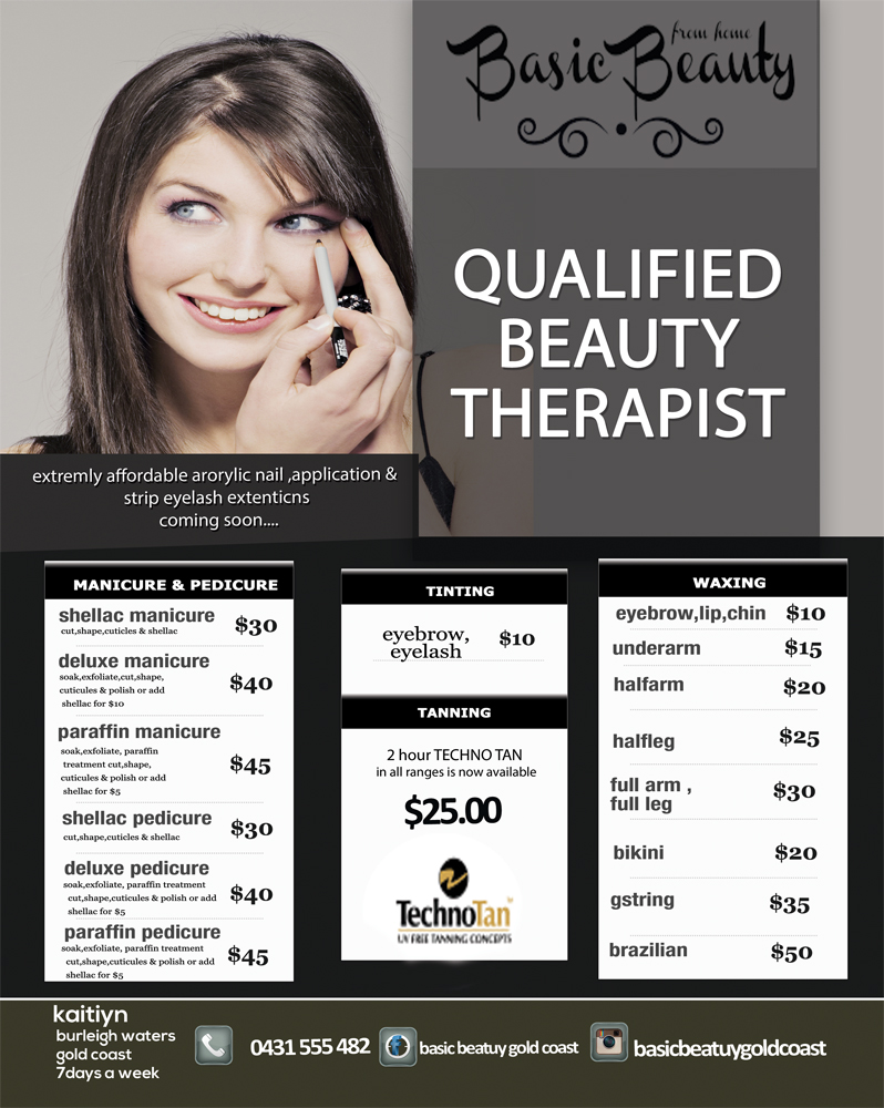 Flyer Design by sofiy for Basic Beauty Gold Coast | Design #3585538